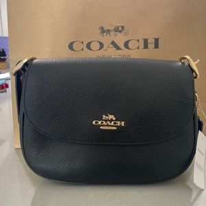 Coach black leather macie purse